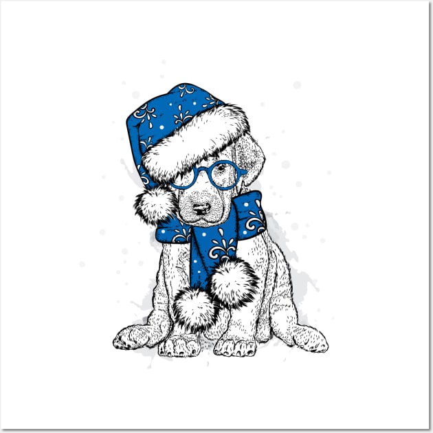 beautiful-dog-christmas-hat-new-years-clothes Wall Art by pmarekhersey